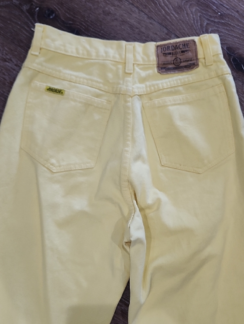 Jordache Vintage Lemon Yellow High Rise 80s 90s Straight Jeans Indie Colorful 8 - Picture 6 of 9